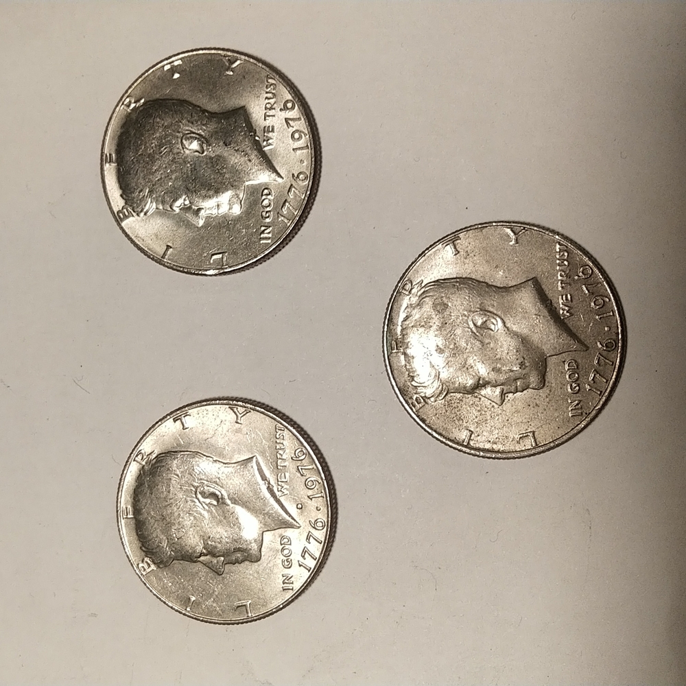 US Kennedy half dollar Bicentennial coins (3)